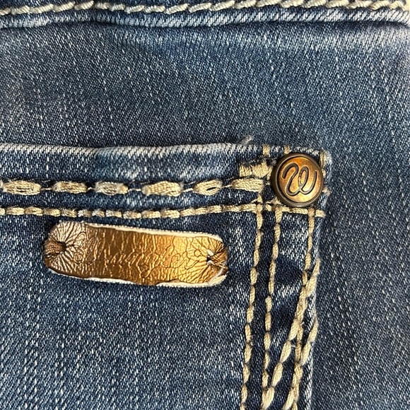 Wrangler Cowgirl Boot Cut Whiskered Stretch Blue Jeans Women’s 1/34 (W/26 L/34) - Picture 13 of 15